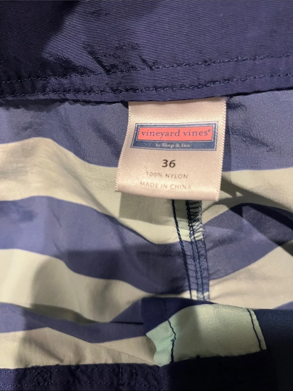 Vineyard Vines Navy and Light Blue Horizontal Stripe Board Shorts